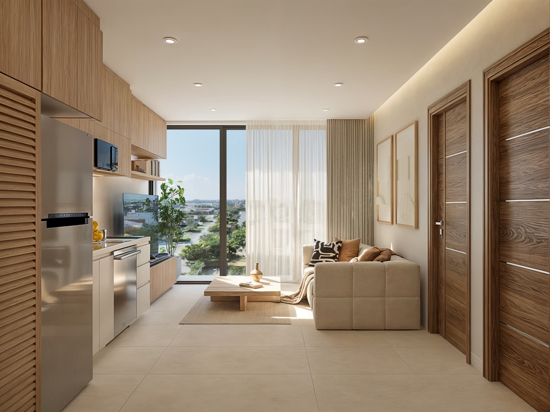Estudio Tipo E Unidad con Distribución Eficiente y Terraza